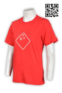 T580西式快餐店紀念T恤, M記, 餐飲業公司紀念T恤 設計純色T恤 大量訂造團體 T恤供應商     紅橙色